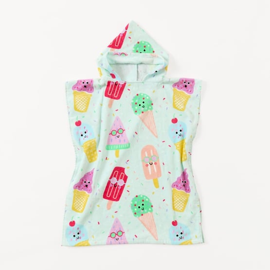 Kids Ice Cream Party Beach Hooded Towel