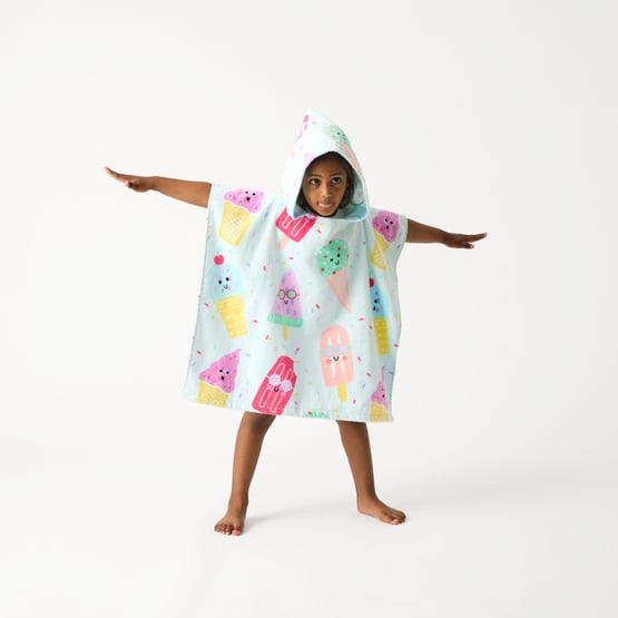 Kids Ice Cream Party Beach Hooded Towel