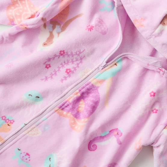 Kids Mermaid Wonder Zip Up Hooded Towel