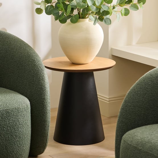 Kiel Oak & Black Side Table