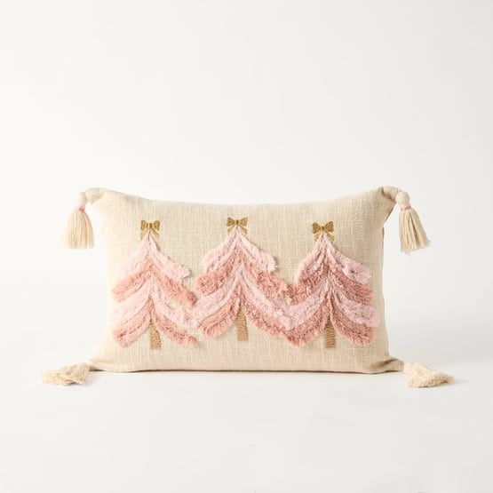 Pink Tree Festive Cushion
