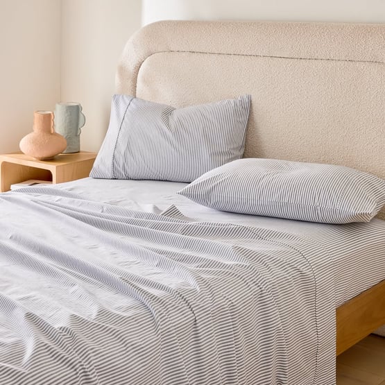 Fresh Navy Stripe Sheet Set