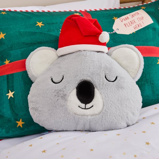 Grey Koala Christmas Cushion