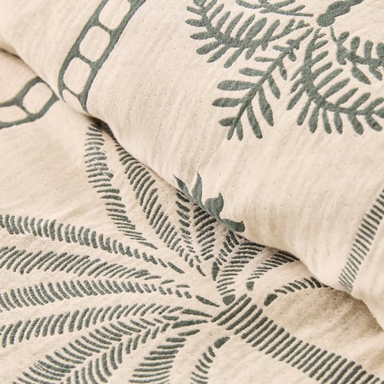 Summer Palm Jacquard Green Quilt Cover Separates