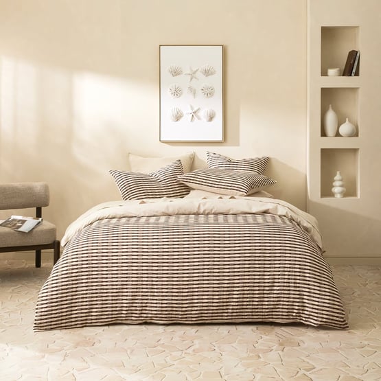 Luca Chocolate Quilt Cover Set + Separates