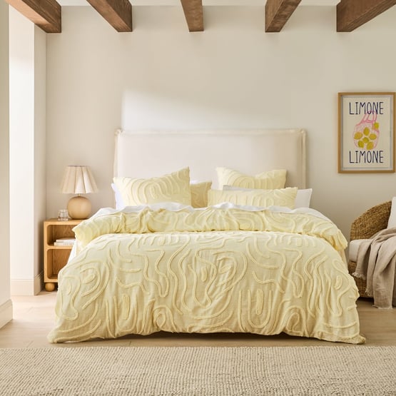 Swirl Tufted Lemon Quilt Cover Separates