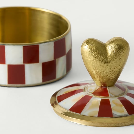 Heart Red Short Trinket Canister