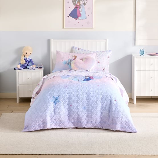 Disney Frozen Pink Quilted Quilt Cover Set
