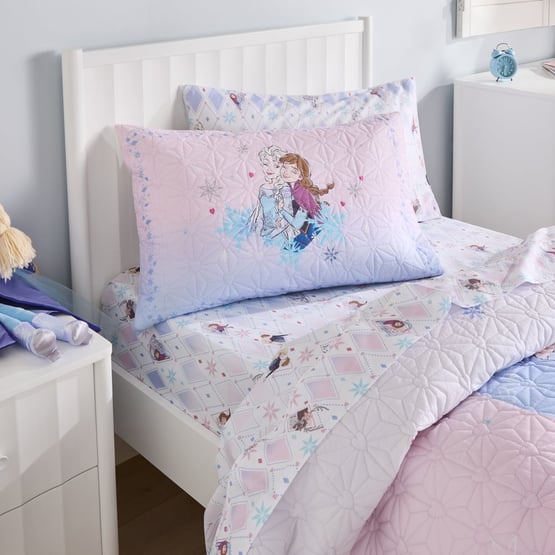 Disney Frozen Pink Quilted Quilt Cover Set