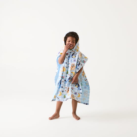 Bluey Play Time Printed Hooded Beach Towel