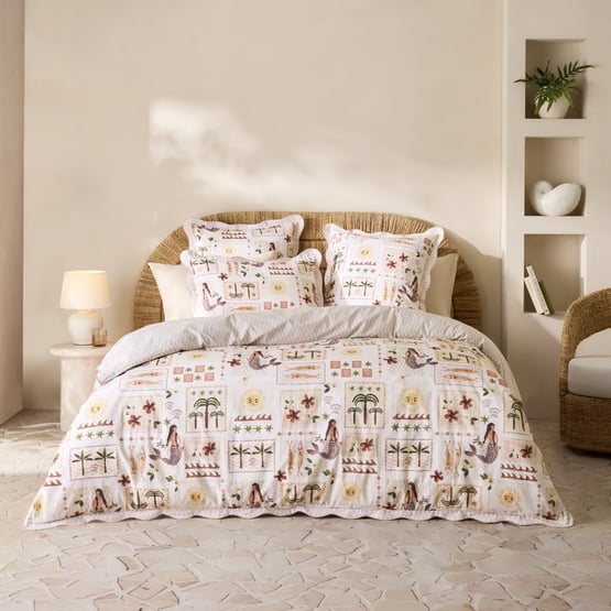 Island Paradise Natural Quilt Cover Set & Separates