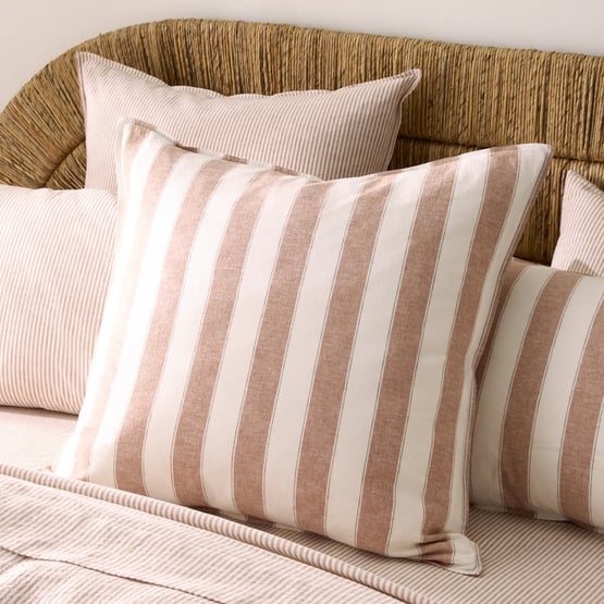Linen Cotton Pecan Stripe Pillowcase