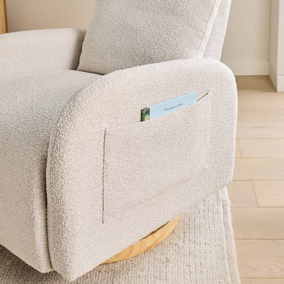 Easton Snow Boucle Swivel Recliner Nursery Chair