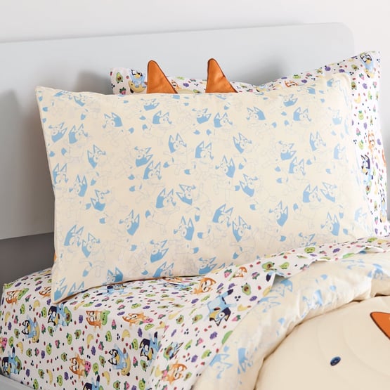 Bluey Play Time Bingo Organic Cotton Text Pillowcase