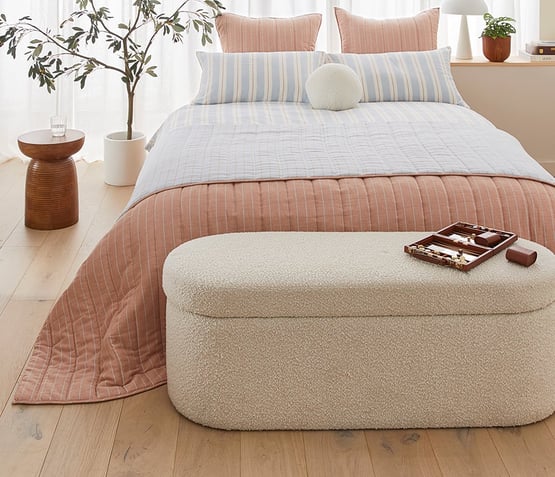 Memphis Cream Boucle Blanket Box 