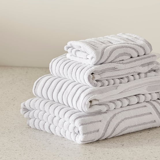 Archie White Marle Towel Range