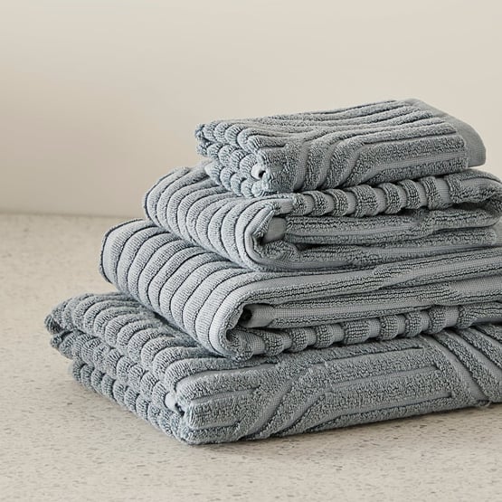 Archie Sea Blue Marle Towel Range